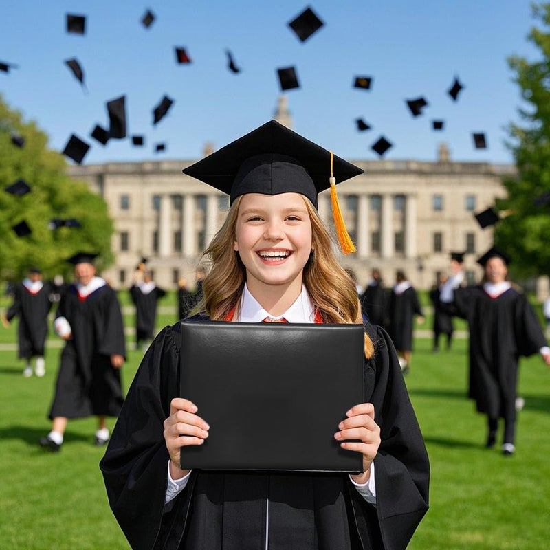 Gradplaza Diploma Cover 8.5" x 11" Padded Graduation Diploma Holder Certificate Holder Smooth Certificate Cover Black - Image 5